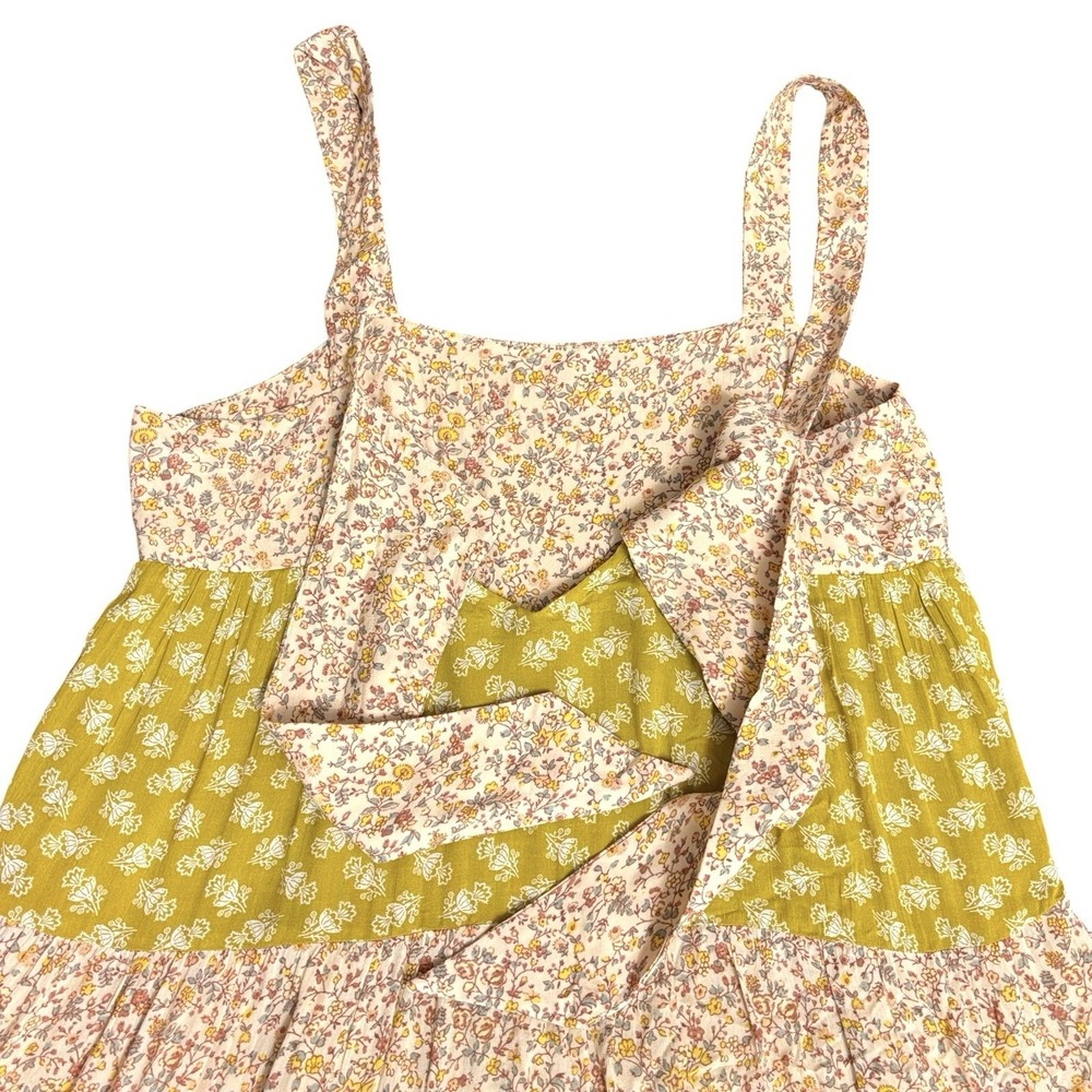 Madewell Mixed Print Tiered Midi Dress in Jaipur Floral Sz M Lined Tie Back - Picture 12 of 16